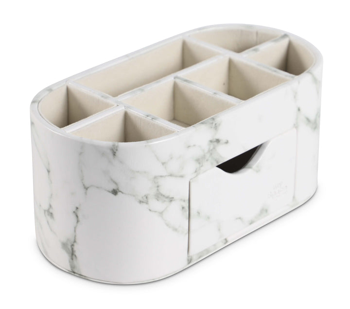 Desk Organizer Marble Faux Leather Organizers for Office Supplies Desk Accessories Pencil Pen Holder Decor Home School College Organization