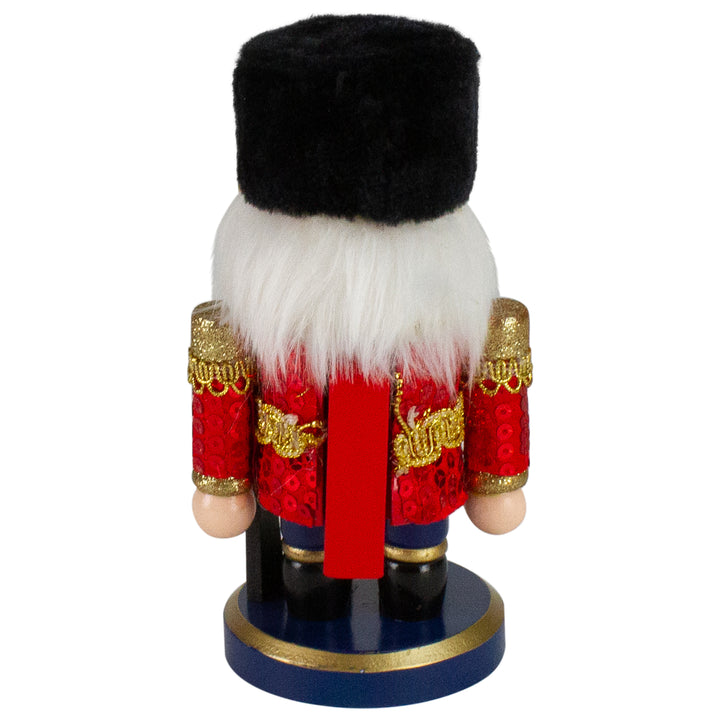 7.25" Red and Blue Chubby Wooden Christmas Nutcracker Soldier with Rifle