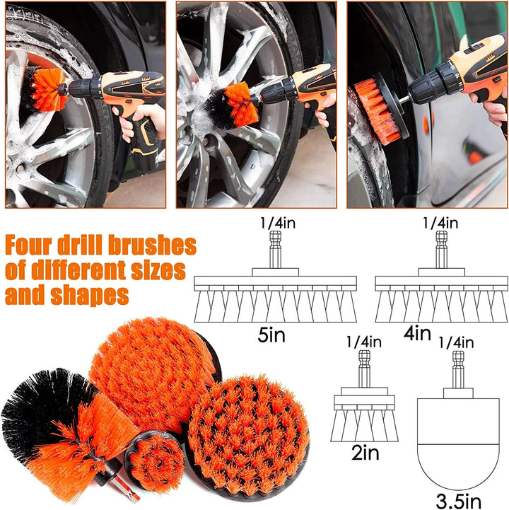 Car Detailing Brush Set,20Pcs Drill Brush Set,Car Interior Detailing Kit & Car Wash Kit with Boar Hair Detail Brush and Cleaning Gel for Wheel,Dashboard,Air Vent,Leather and Exterior