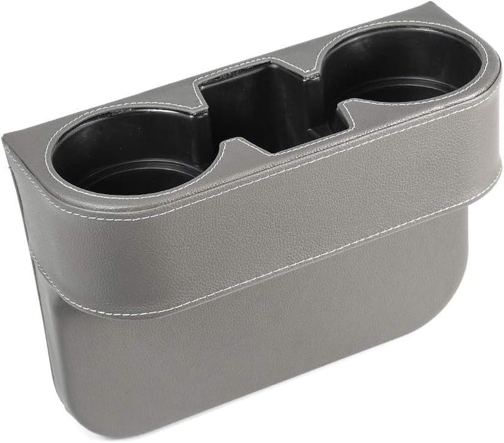 Gray Multifunctional Car Cup Holder Car Seat Organizer Gap Filler Bottle Phone Storage Organizer