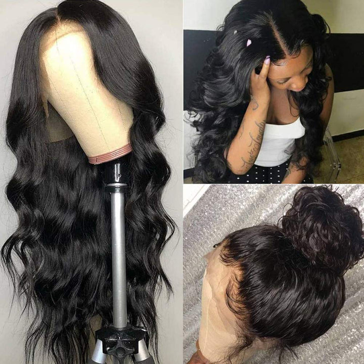 Lace Front Wigs Human Hair Body Wave Wigs 4×4 Lace Closure Wigs Human Hair Lace Wigs for Black Women Brazilian Virgin Hair Glueless Body Wave Wig(12" Wig)