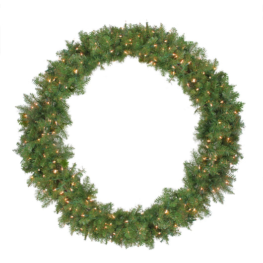 48" Pre-Lit Northern Pine Artificial Christmas Wreath with Clear Lights