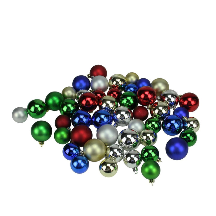 Shatterproof Christmas Ball Ornaments - 1.5" to 2" (40-50Mm) - Multicolor - 50Ct