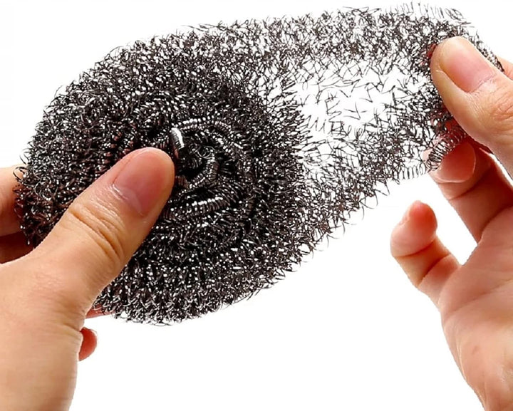 Stainless Steel Scourer Pads Steel Sponges Stainless Steel Scrubber Balls for Kitchen, Bathroom, Pots and Pans (6PCS)