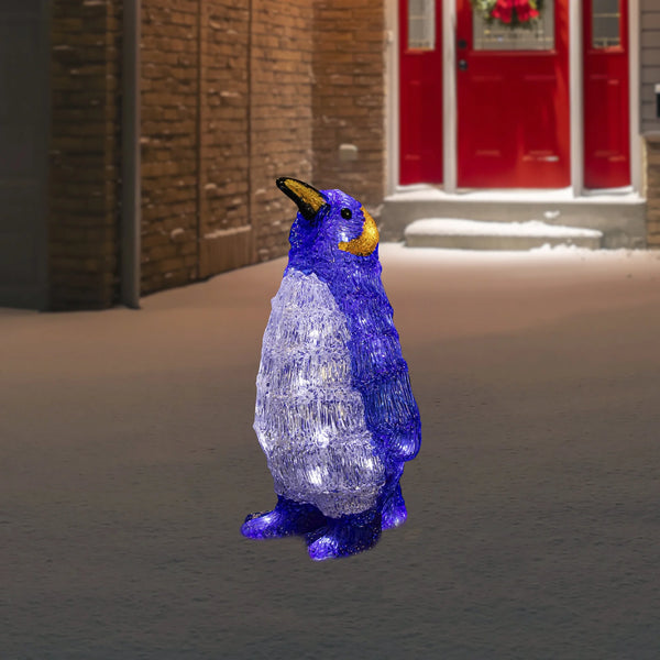 LED Lighted Commercial Grade Acrylic Penguin Outdoor Christmas Decoration - 12.5"