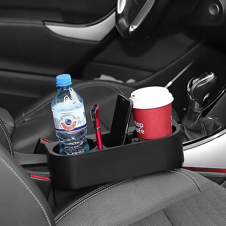 Car Seat Seam Wedge Cup Holder,  Drink Beverage Seat Seam Wedge Mount Stand Storage Organizer, Multifunction Car Accessories Cellphone Holder Glove Box, Black