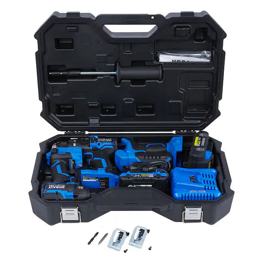 XTR 24-Volt 3-Tool Brushless Power Tool Combo Kit with Hard Case (2-Batteries Included and Charger Included)