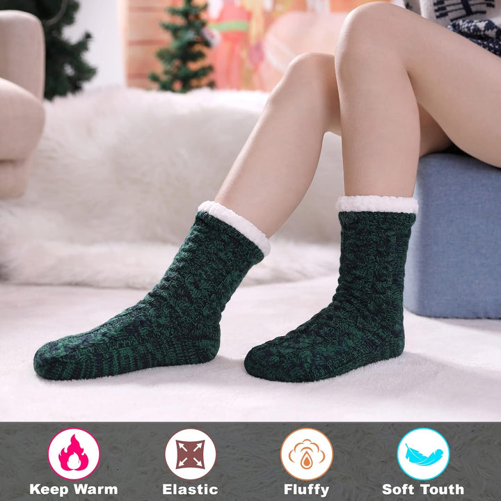 Womens Slipper Fuzzy Socks Non Slip Winter Warm Soft Fluffy Cozy Fleece Lining Home Socks