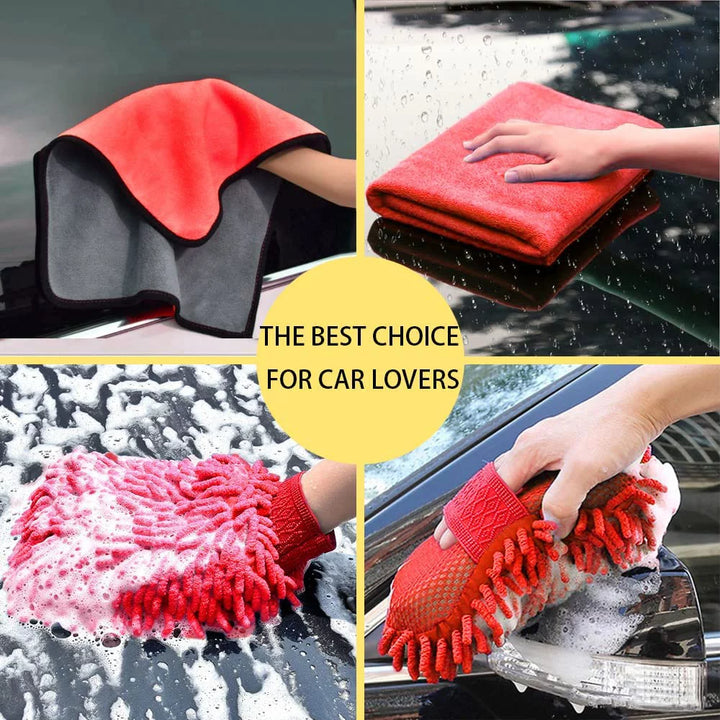 Car Interior Cleaning Kit - Car Cleaning Kit & Car Wash Kit-Car Wash Cleaning Tools Kit with Car Wash Brush Mop and Microfiber Towels