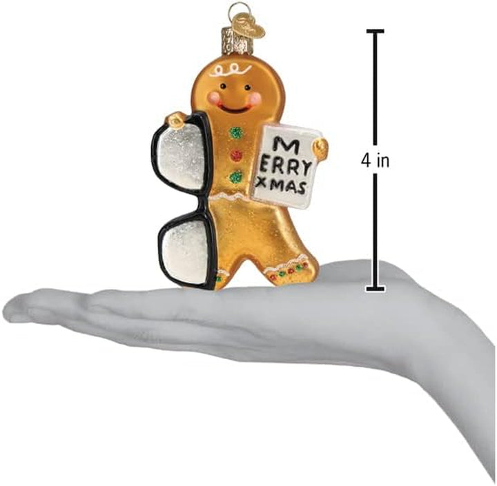 Gingerbread Optometrist Glass Blown Ornament for Christmas Tree