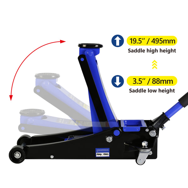 2.5 Ton Low Profile Floor Jack Hydraulic Floor Jack Lifting Range 3.5 Inch-19.5 Inch Unusable Platform - Weifel-Temu