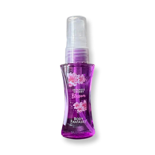 Body Fantasies Japanese Cherry Blossom Body Spray Bundle - 2 Travel Size of 3.2 Fl Oz and 1 Refillable Purse Size of 1.0 Fl Oz | 7.4 Fl Oz Total