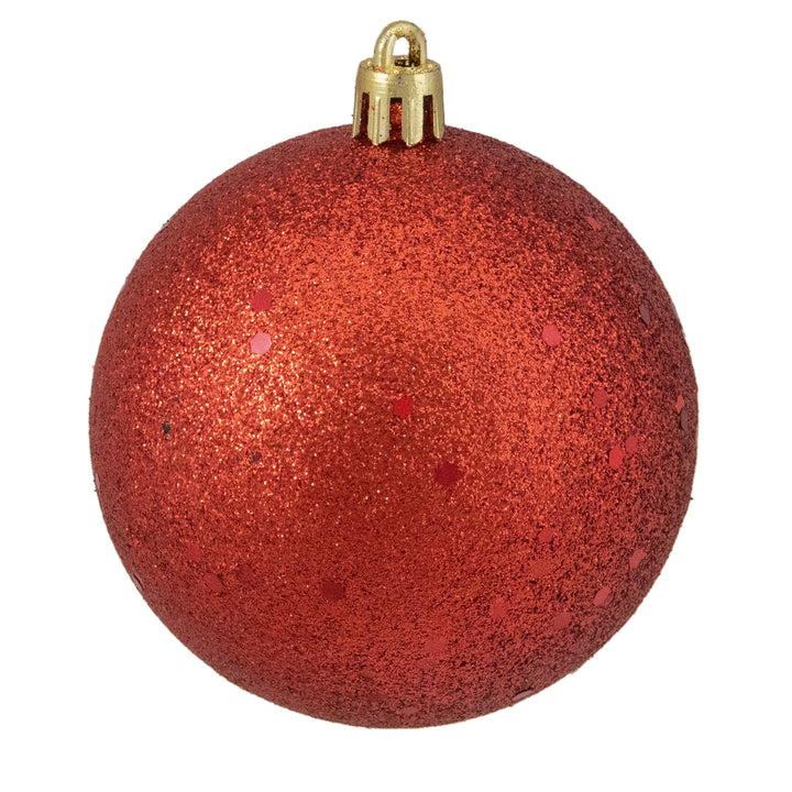 16Ct Shatterproof 4-Finish Christmas Ball Ornament Set 3" - Red