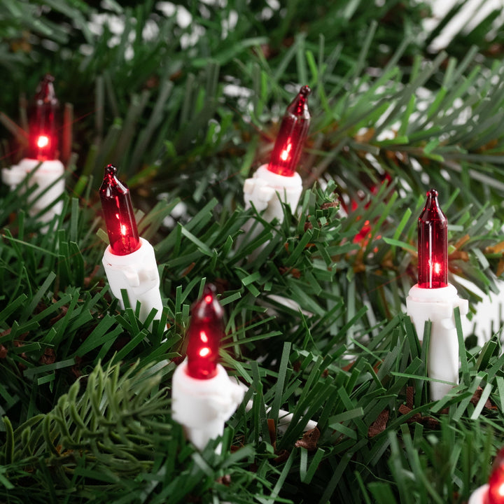 100Ct Mini String Lights Red - 20.25' White Wire