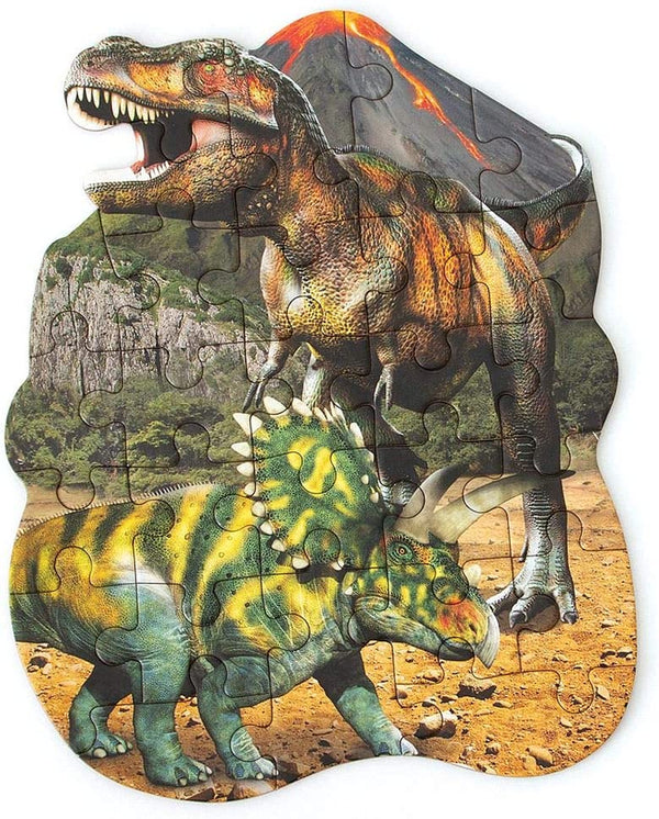 Dinosaur World 24-Piece Die-Cut Shaped Mini Puzzle for Kids