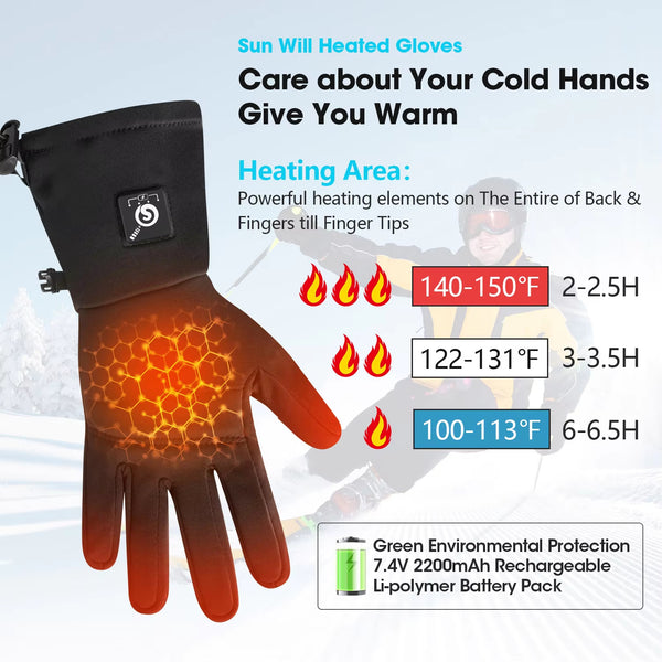 Winter Motorcycle Fashionable USB Heating Snowboarding Gloves Waterproof Windproof Touch-Screen Features Skiing