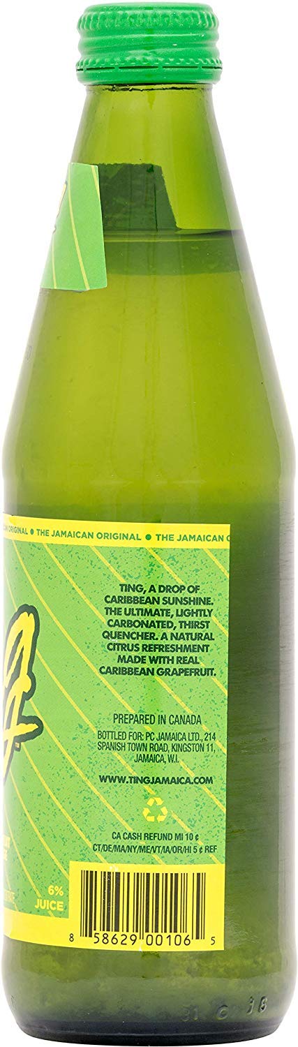 Ting, Sparkling Jamaican Grapefruit Flavored Beverage, 10.14oz Glass Bottle (Pack of 6, Total of 60.84 Fl Oz)