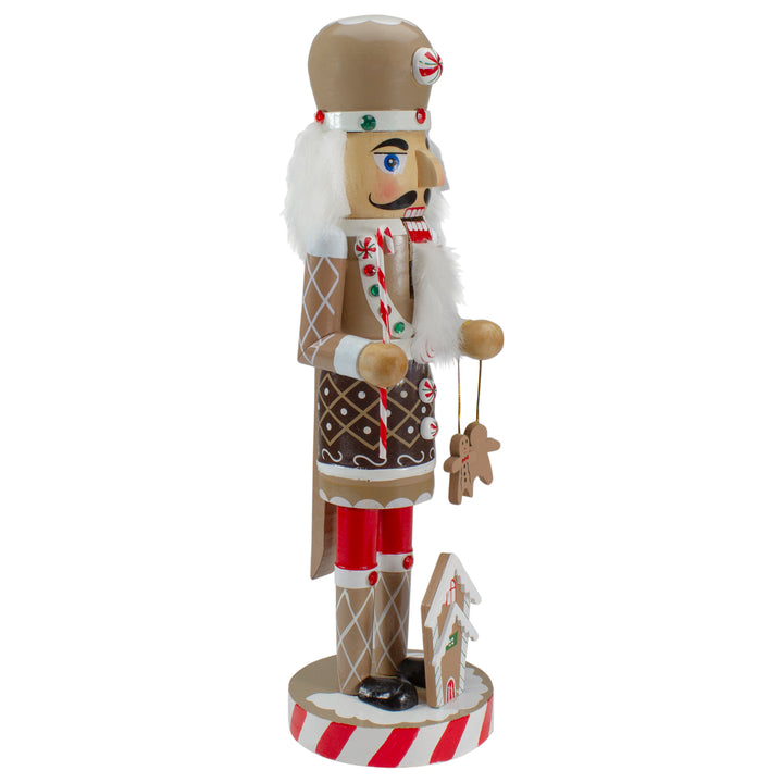 14" Beige and Red Wooden Christmas Nutcracker Gingerbread Chef