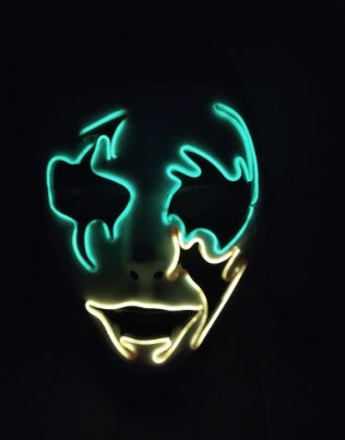 Halloween Skeleton Mask LED Glow Scary EL-Wire Mask