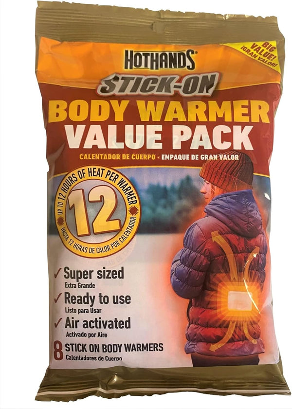 Hothands Adhesive Body Warmer Value Pack, 8 Body Warmers