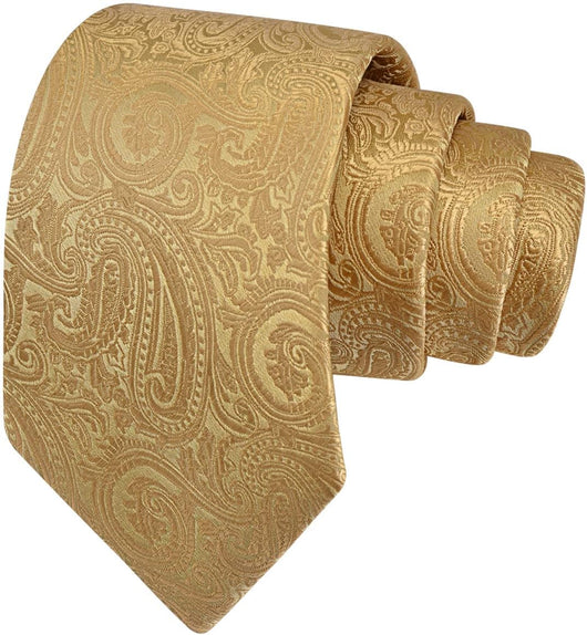 GUSLESON 3.15"（8cm） Mens Tie and Lapel Pin Paisley Necktie Hankerchief Cufflinks Set for Men