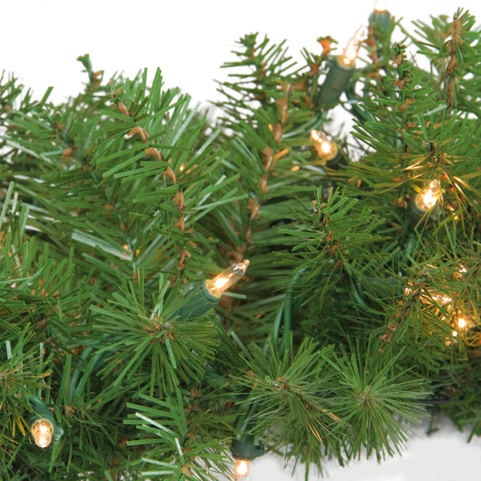 48" Pre-Lit Northern Pine Artificial Christmas Wreath with Clear Lights