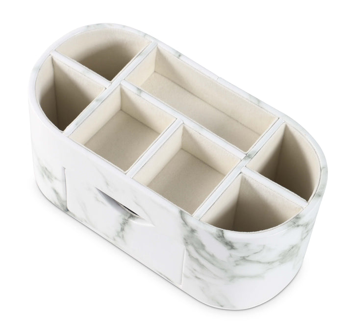 Desk Organizer Marble Faux Leather Organizers for Office Supplies Desk Accessories Pencil Pen Holder Decor Home School College Organization