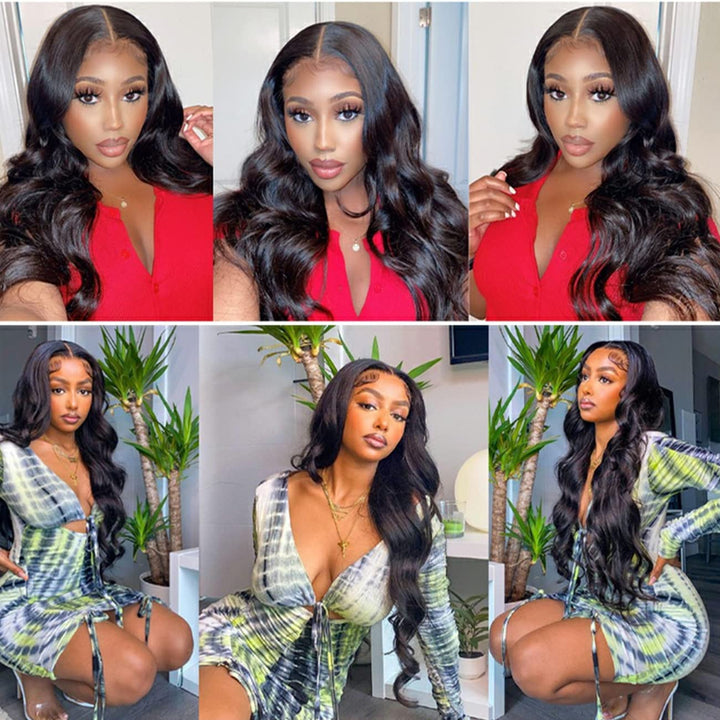 Lace Front Wigs Human Hair13×4 Body Wave Wigs for Black Women Human18Inch HD Lace Front Wigs Hair Pre Plucked with Baby Hair 150% Density 10A Grade Brazilian Wigs Body Wave Wigs