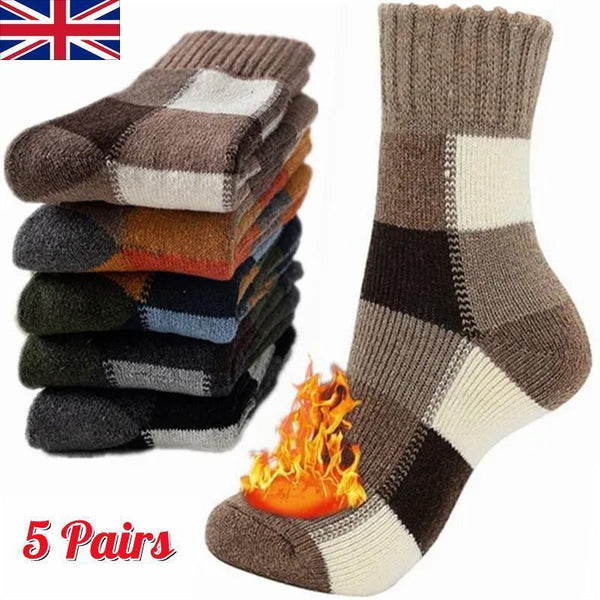 5 Pairs Mixed Winter Warm Wool Men Socks Soft Casual Thick Cashmere Socks