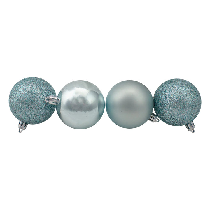 24Ct Shatterproof 4-Finish Christmas Ball Tree Ornament Set 2.5" - Blue