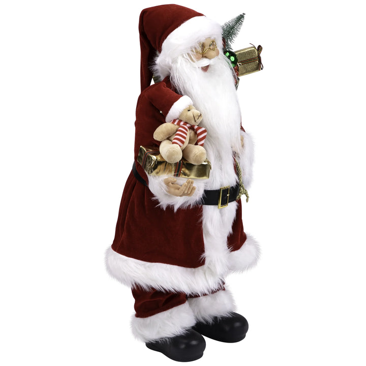 Standing Santa Claus with Teddy Bear Christmas Figure - 24"