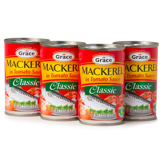 Grace Classic Mackerel in Tomato Sauce, 5.5 oz - 10 Pack - Canned Mackerel