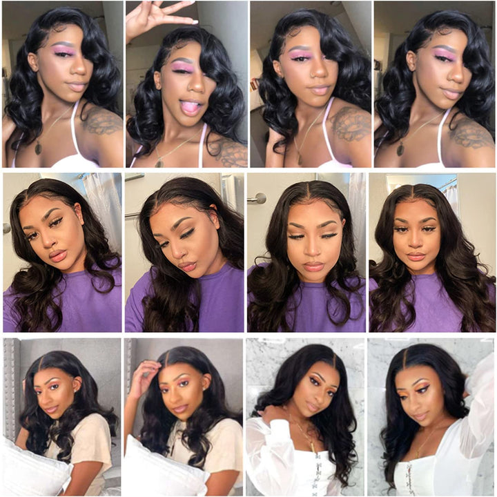 Lace Front Wigs Human Hair13×4 Body Wave Wigs for Black Women Human18Inch HD Lace Front Wigs Hair Pre Plucked with Baby Hair 150% Density 10A Grade Brazilian Wigs Body Wave Wigs