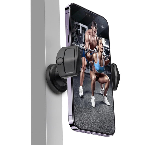 Phone Holder,  360 Adjustable Gym Magnetic Phone Mount Fits for 4.7-6.5" Smartphones, Black