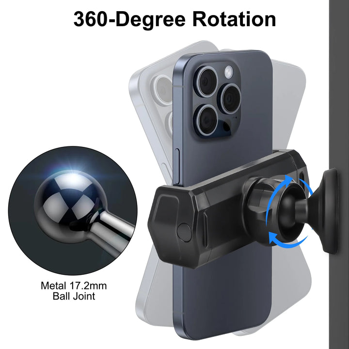 Phone Holder,  360 Adjustable Gym Magnetic Phone Mount Fits for 4.7-6.5" Smartphones, Black