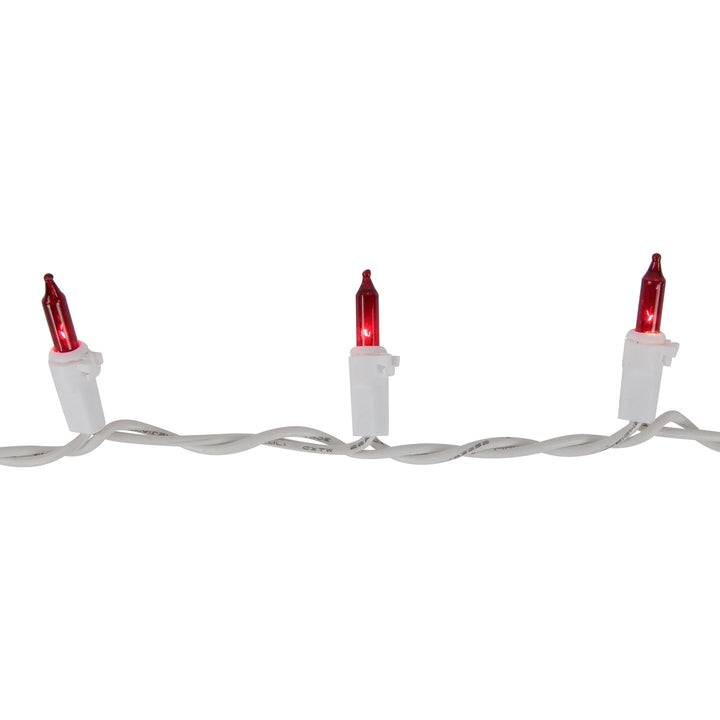 100Ct Mini String Lights Red - 20.25' White Wire