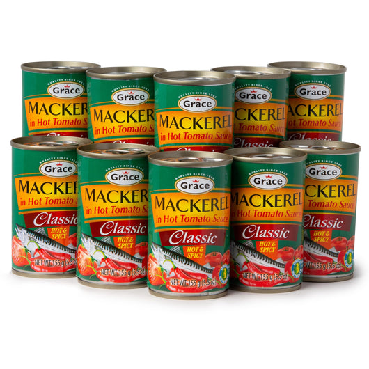 Grace Classic Mackerel in Tomato Sauce, 5.5 oz - 10 Pack - Canned Mackerel