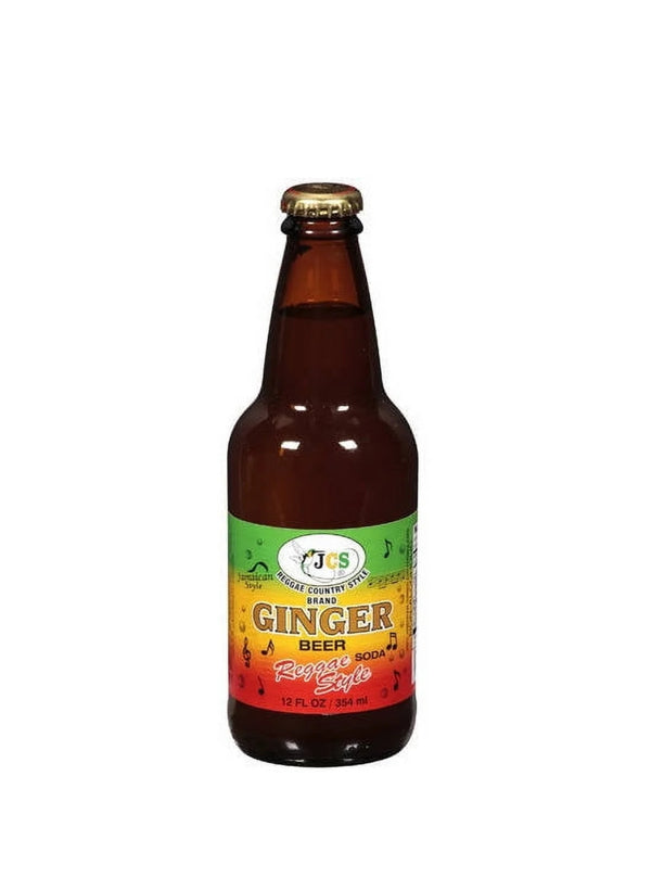 JCS Reggae Country Style Brand Ginger Beer Non-Alcoholic Soda, 12 fl oz