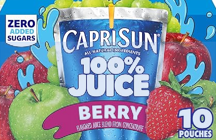 Capri Sun 100% Berry Juice Ready-to-Drink Juice (10 Pouches)