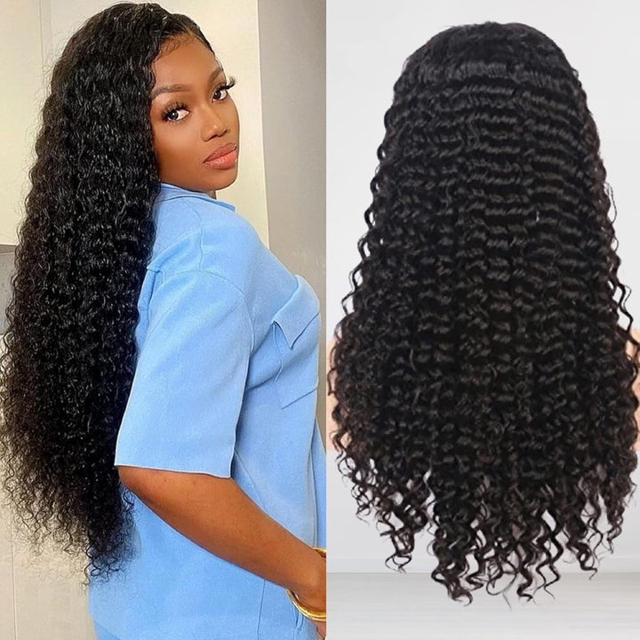 Deep Wave Lace Front Wigs Human Hair Brazilian 150% Density 4X4 Lace Closure Human Hair Wigs for Black Women Virgin Hair Wigs Pre Plucked with Baby Hair Natural (20 Inch, Deep Wave 4X4)