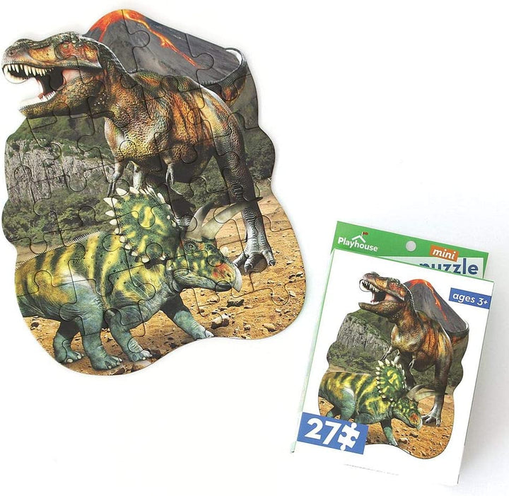 Dinosaur World 24-Piece Die-Cut Shaped Mini Puzzle for Kids