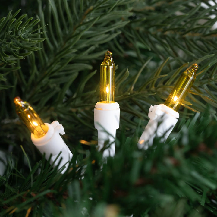 Mini Christmas Lights - Yellow - 20.25' White Wire - 100Ct