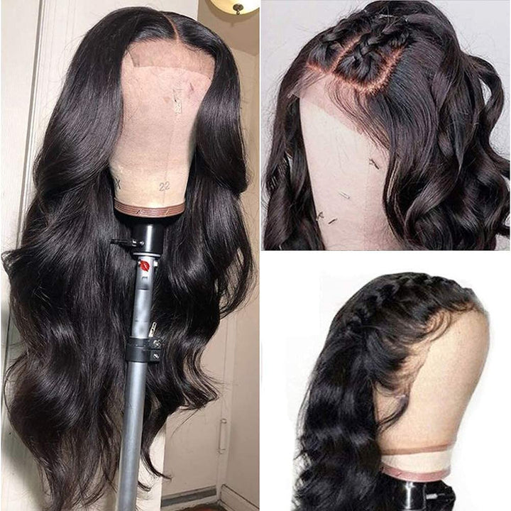 Lace Front Wigs Human Hair Body Wave Wigs 4×4 Lace Closure Wigs Human Hair Lace Wigs for Black Women Brazilian Virgin Hair Glueless Body Wave Wig(12" Wig)