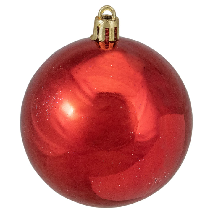 16Ct Shatterproof 4-Finish Christmas Ball Ornament Set 3" - Red