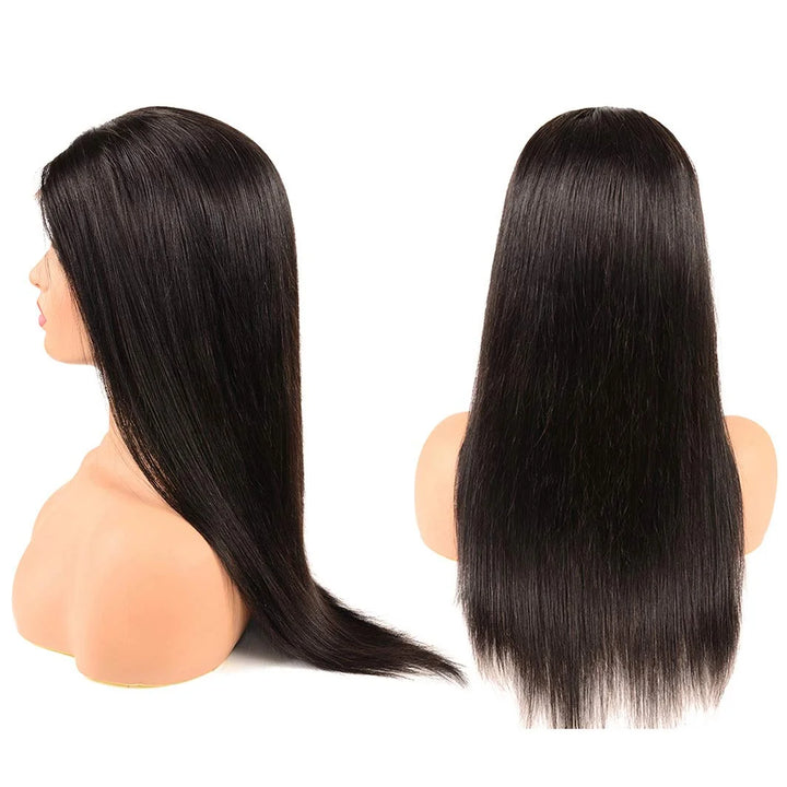 Straight 4X4 Lace Front Wigs for Black Women Human Hair Glueless Transparent HD Lace Closure Human Hair Wigs Brazilian Virgin Hair Pre Plucked 150% Density Natural Black 26Inch