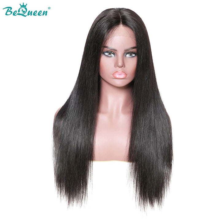 Lace Front Wigs Human Hair 150% Density Glueless Pre Plucked Brazilian Body Wave Human Hair Wigs for Black Women 4X4 Lace Closure Wigs Human Hair Straight with Baby Hair Bleached Knots Natural