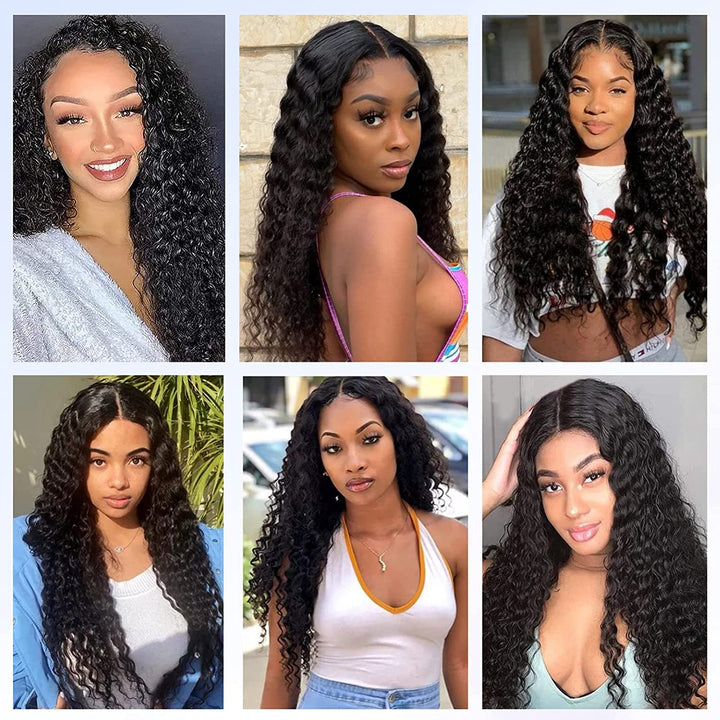 Deep Wave Lace Front Wigs Human Hair Brazilian 150% Density 4X4 Lace Closure Human Hair Wigs for Black Women Virgin Hair Wigs Pre Plucked with Baby Hair Natural (20 Inch, Deep Wave 4X4)