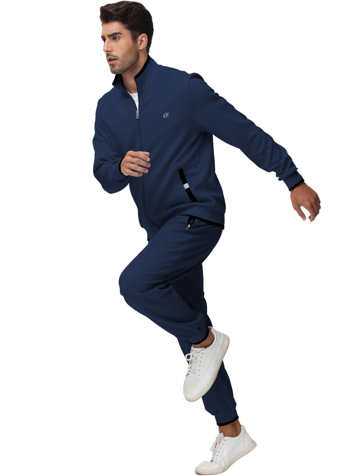 Men'S Tracksuits Sweatsuits for Men Set Track Suits 2 Piece Casual Athletic Jogging Warm up Full Zip Sweat Suits Navy 2XL