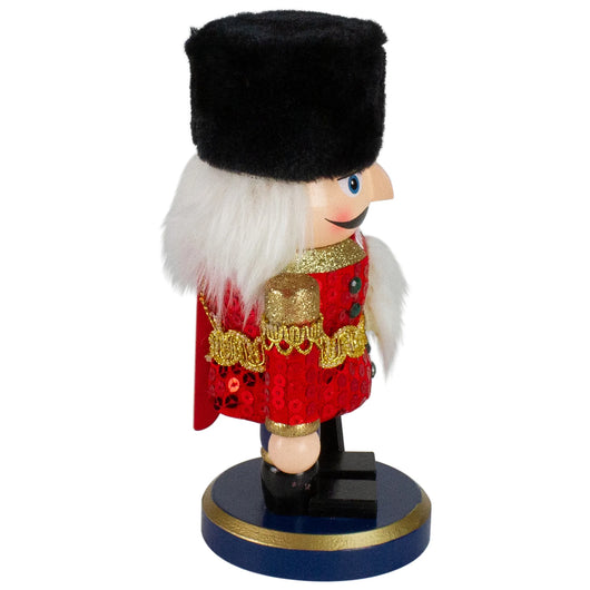 7.25" Red and Blue Chubby Wooden Christmas Nutcracker Soldier with Rifle