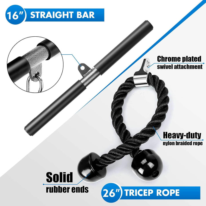 Weight Cable Pulley System Gym, DIY Home Gym Fitness Pulley Cable Machine Attachment System, Upgrade Lat Pull down Cable Pully Attachments for Biceps Curl, Tricep, Back, Forearm, Shoulder Workouts